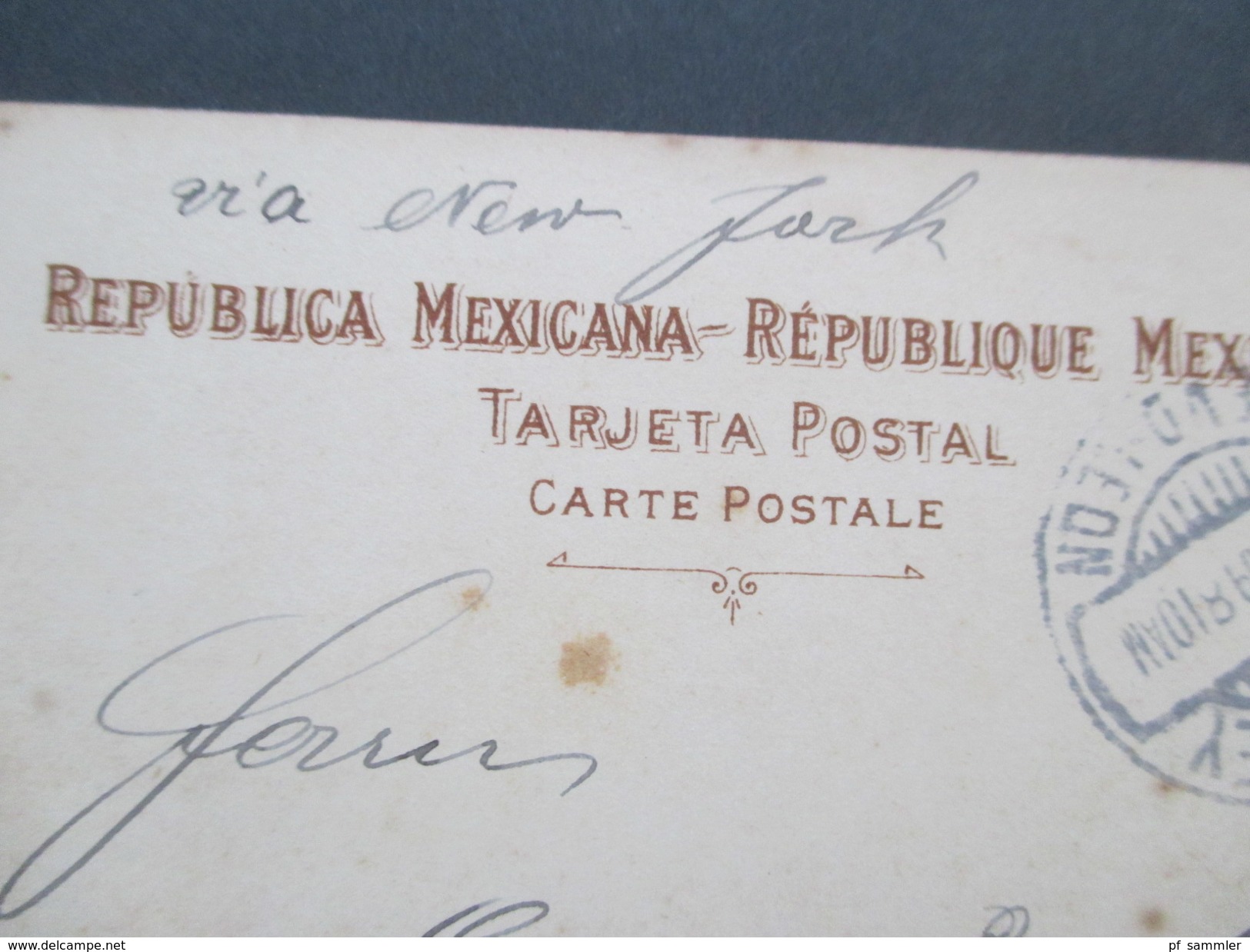 Mexiko 1909 Ganzsache Mit Überdruck Cuatro Centavos Monterrey - Siegen Westfalen. Via New York. - Mexico