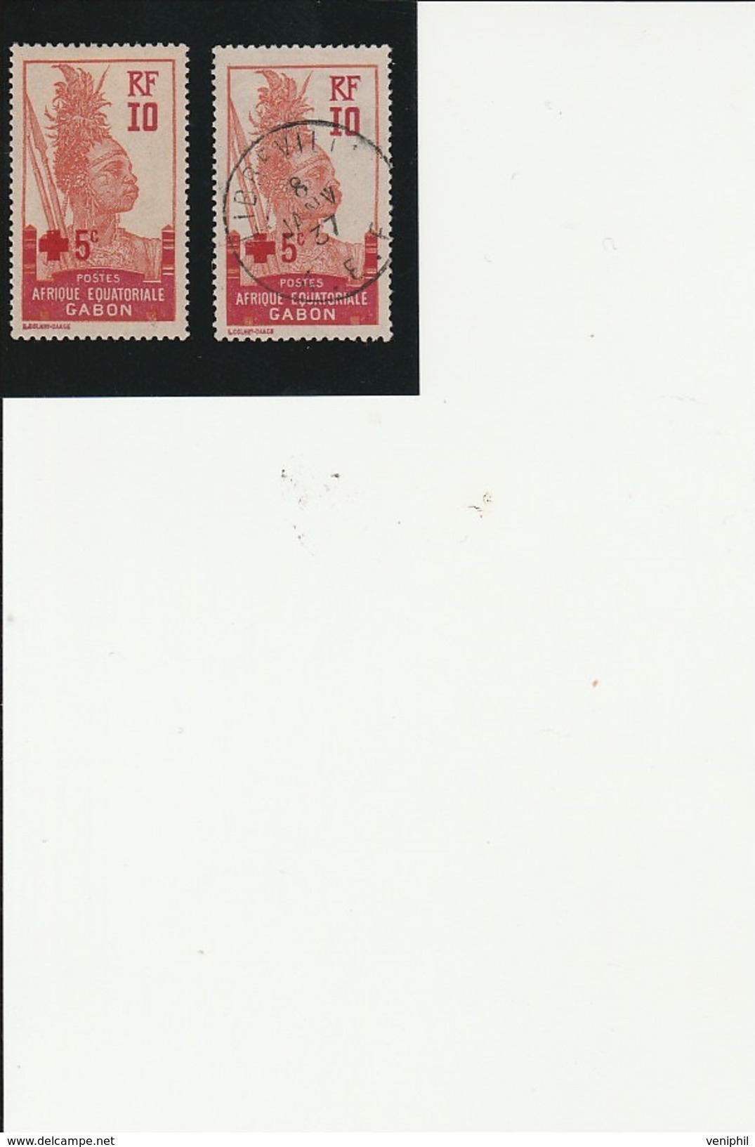GABON - CROIX ROUGE - N° 81 NEUF X  + 1 EXEMPLAIRE OBLITERE  ANNEE 1915-17 - Unused Stamps