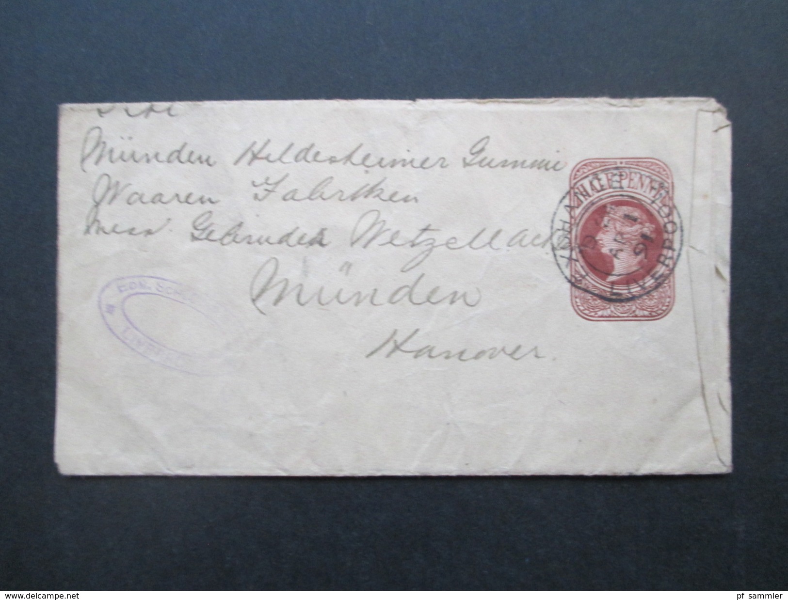 GB 7 Streifbänder Um 1888 / 1892 Z.T. Stempel Liverpool Exchange. Alle Nach Deutschland Gesendet! - Storia Postale