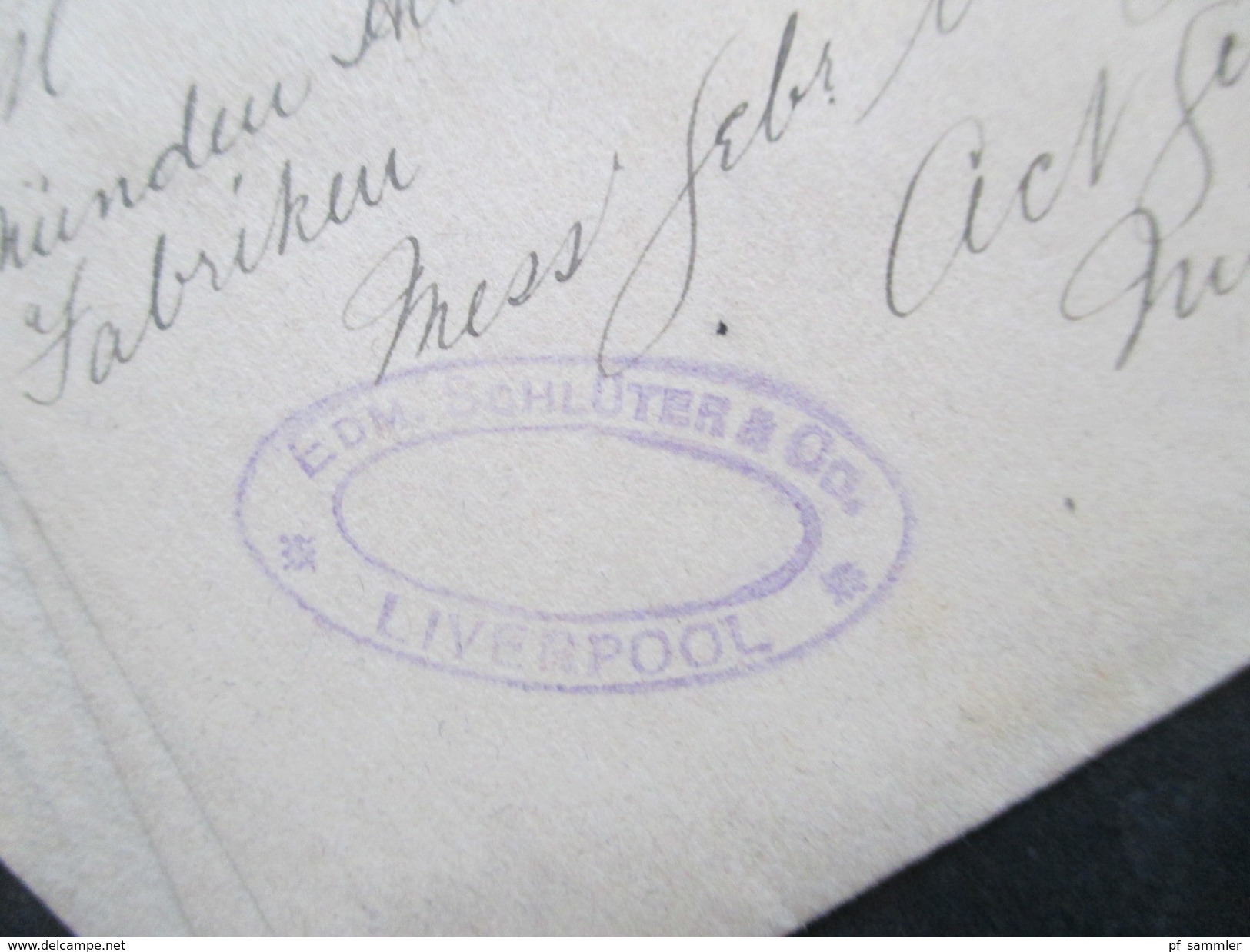 GB 7 Streifbänder um 1888 / 1892 z.T. Stempel Liverpool Exchange. Alle nach Deutschland gesendet!