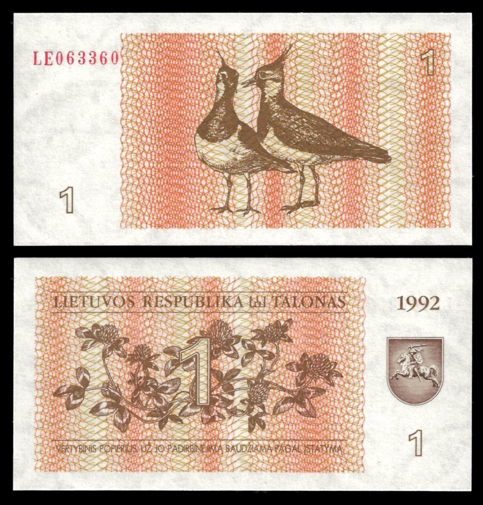 Lithuania 1 TALONAS 1992 P 39 UNC (Lituanie,Litauen,Litauen) - Lithuania