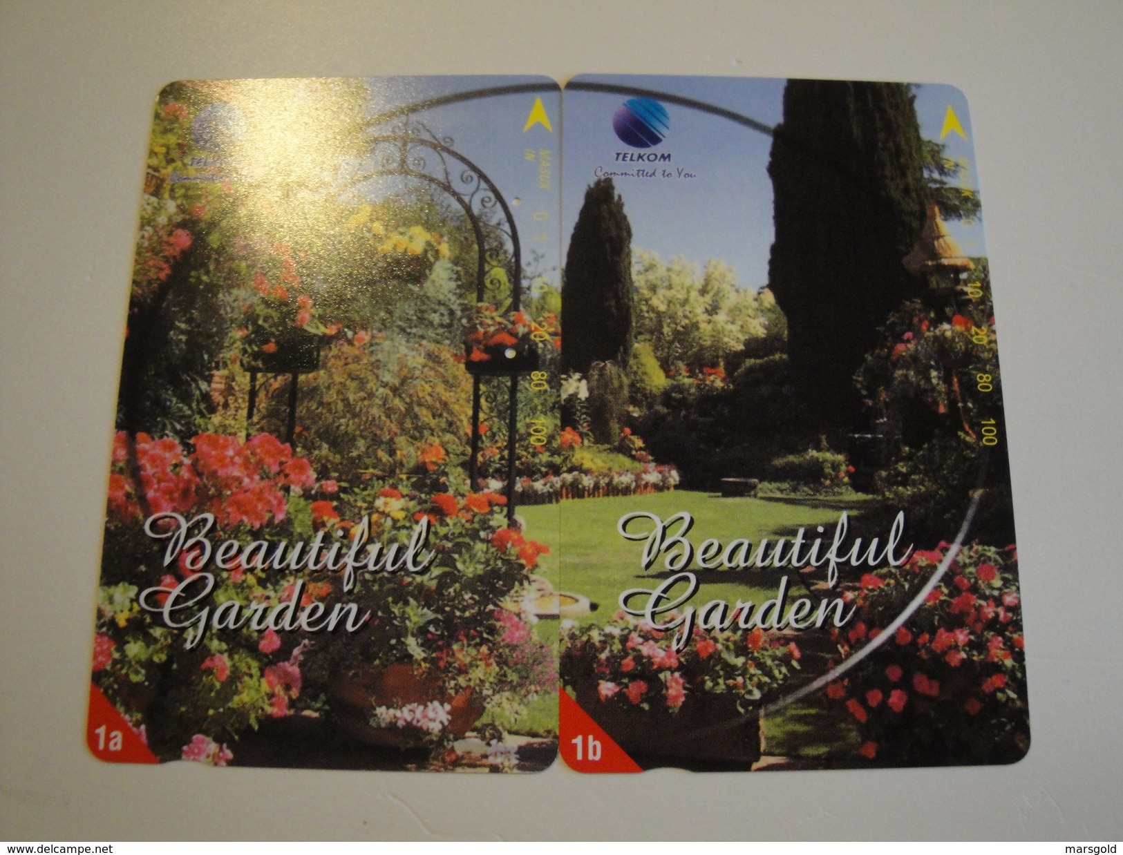 2 Tamura Phonecards From Indonesia - Beautiful Garden - Puzzle - Indonesia