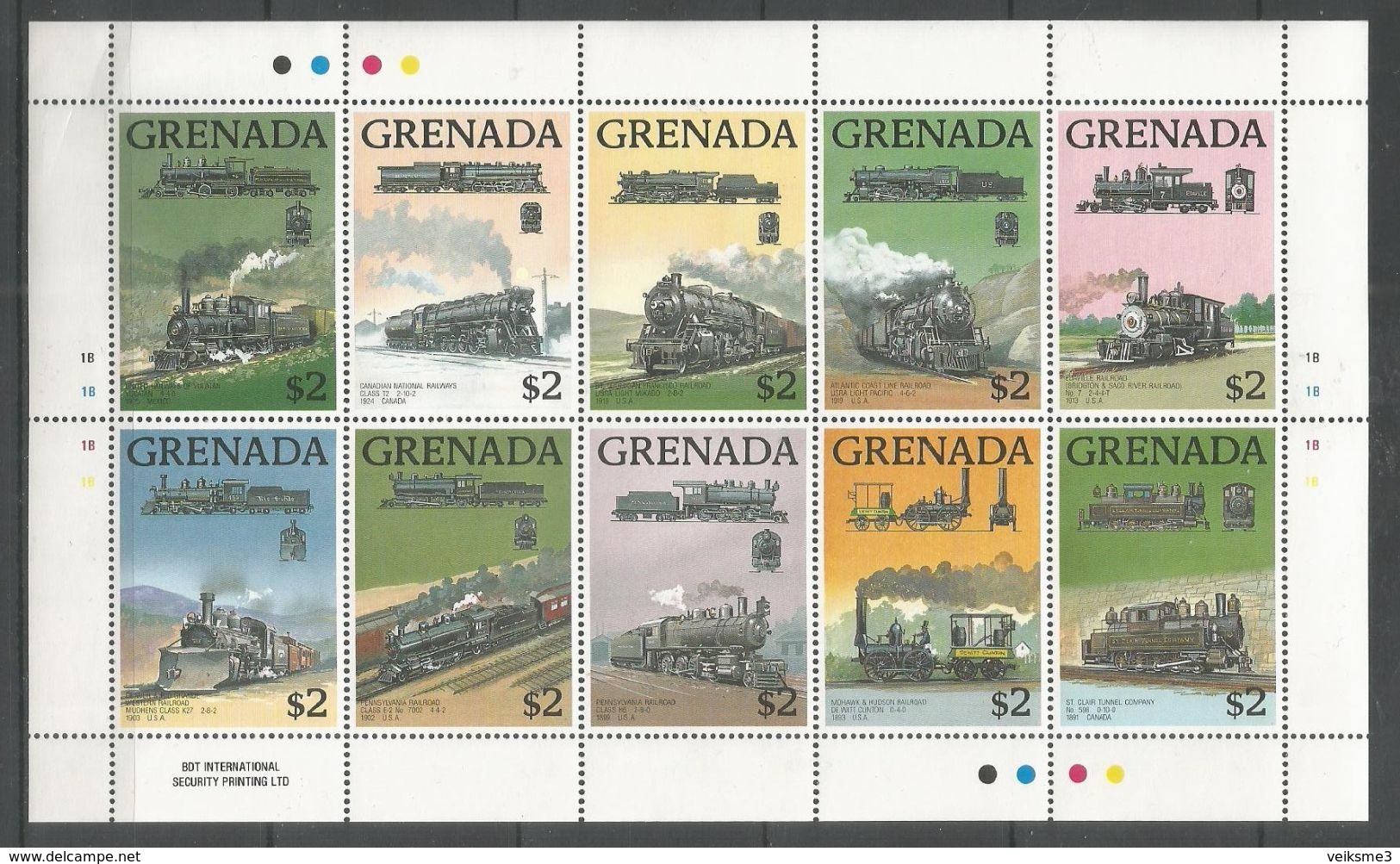 GRENADA - MNH - Transport - Trains - Retro Locomotives - Treni