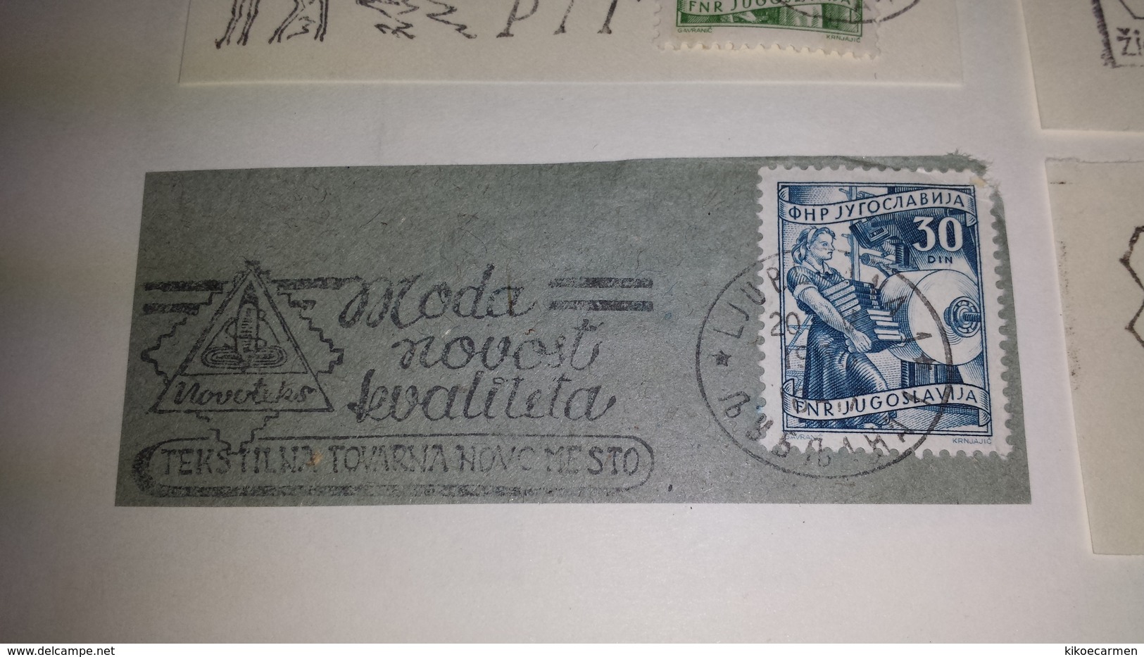 Textile Textiles JUGOSLAVIA 1956 Ljubljana Cancel Cancellation - Textiel