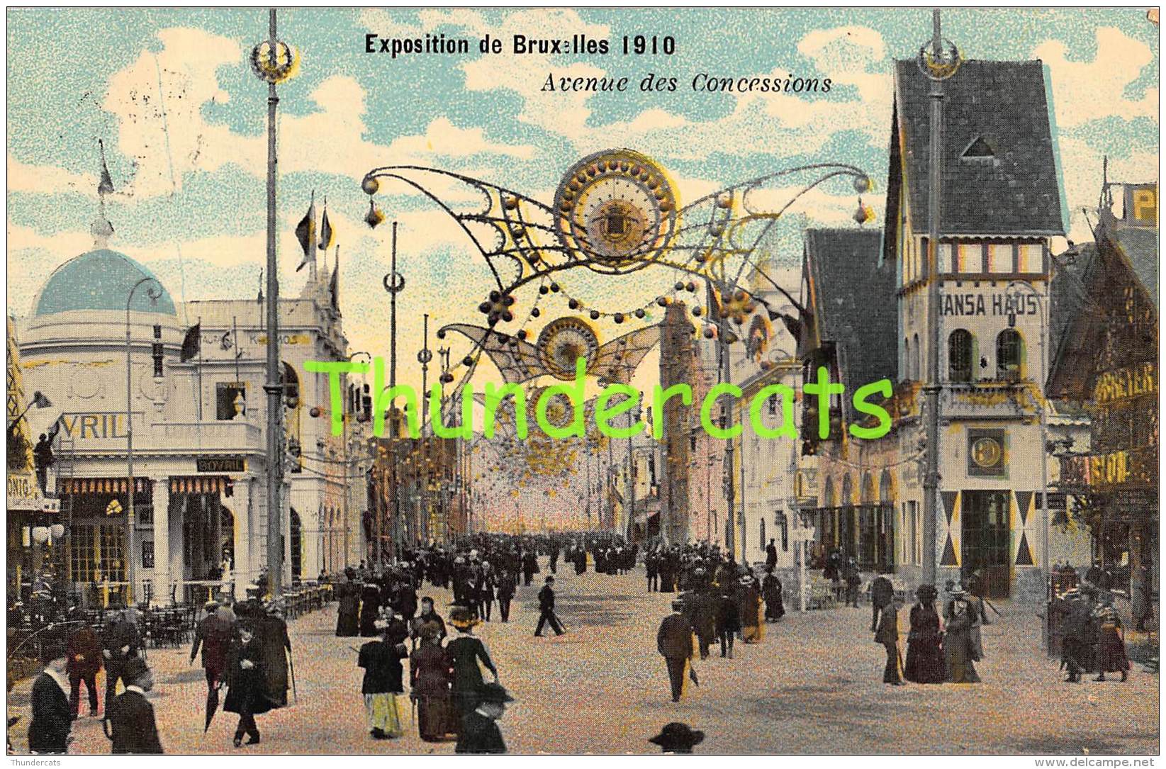 CPA EXPOSITION UNIVERSELLE DE BRUXELLES 1910 AVENUE DES CONCESSIONS - Fêtes, événements