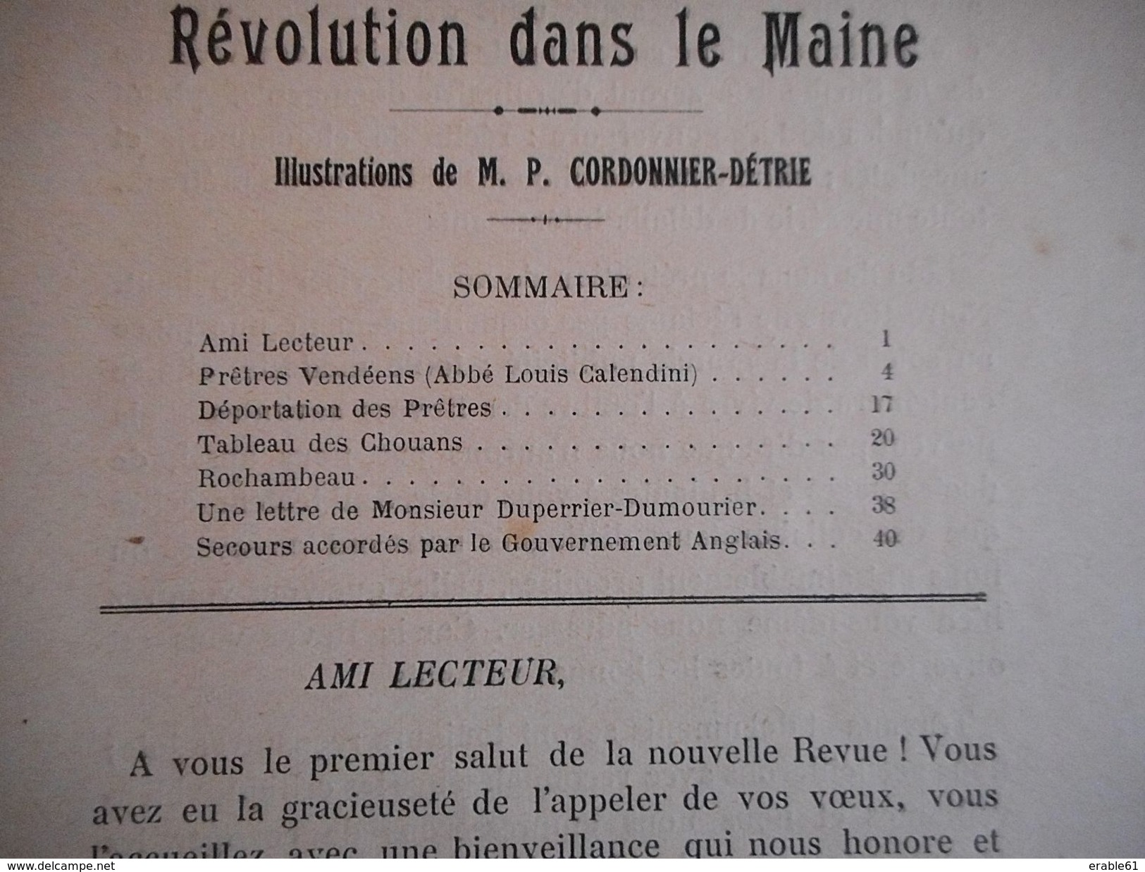 LA REVOLUTION DANS LE MAINE N° 1 1925 PRETRES DEPORTES CHOUANS ROCHAMBEAU DUPERRIER DUMOURIER - Pays De Loire