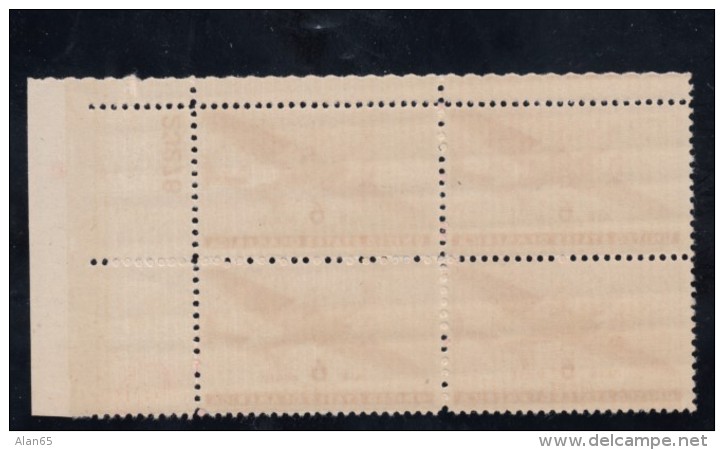 Sc#C25 &amp; C26 6c And 8c Air Mail Issues Plate # Blocks Of 4 US Stamps - Plate Blocks & Sheetlets