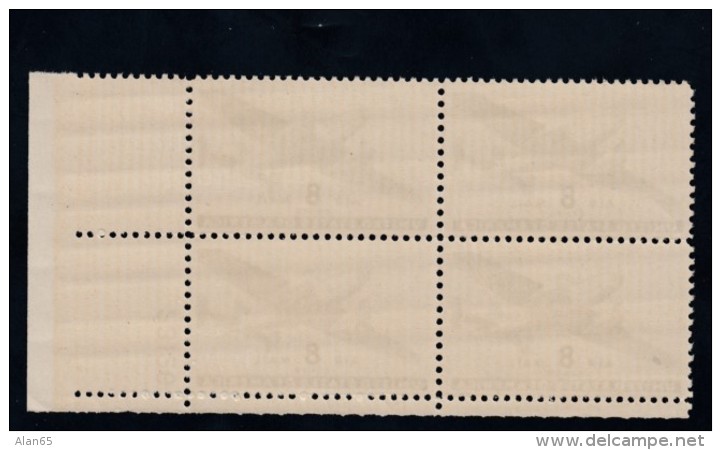 Sc#C25 &amp; C26 6c And 8c Air Mail Issues Plate # Blocks Of 4 US Stamps - Numéros De Planches