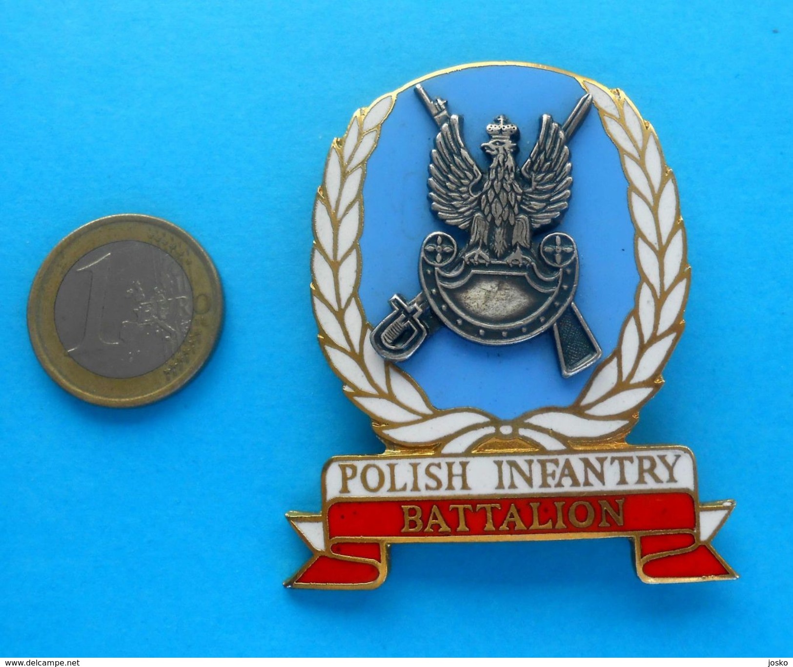 POLISH INFANTRY BATTALION ( Poland ) - Croatian War 1992. * United Nations Mission UNPROFOR * Polska LARGE ENAMEL BADGE - Heer