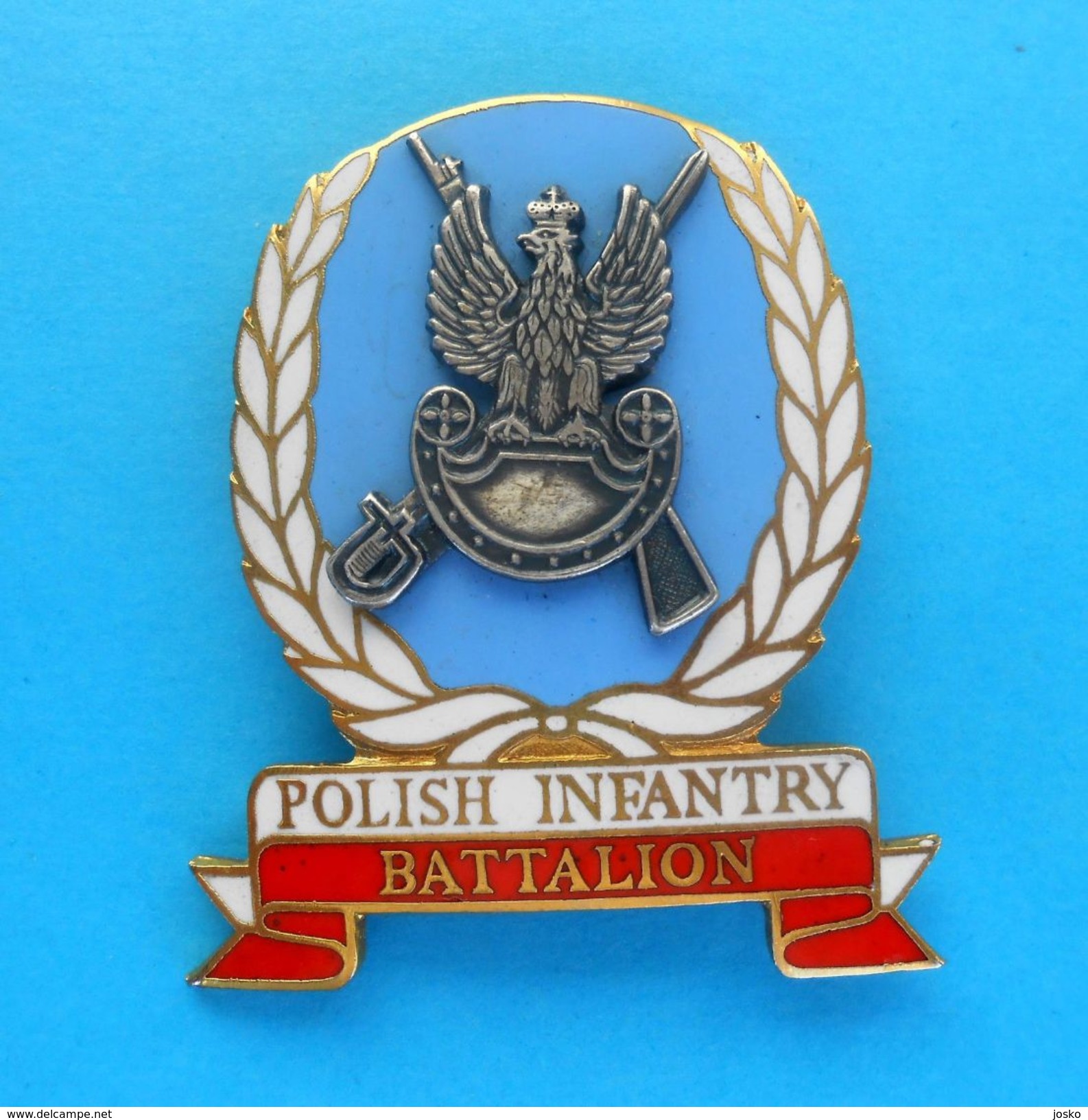 POLISH INFANTRY BATTALION ( Poland ) - Croatian War 1992. * United Nations Mission UNPROFOR * Polska LARGE ENAMEL BADGE - Heer