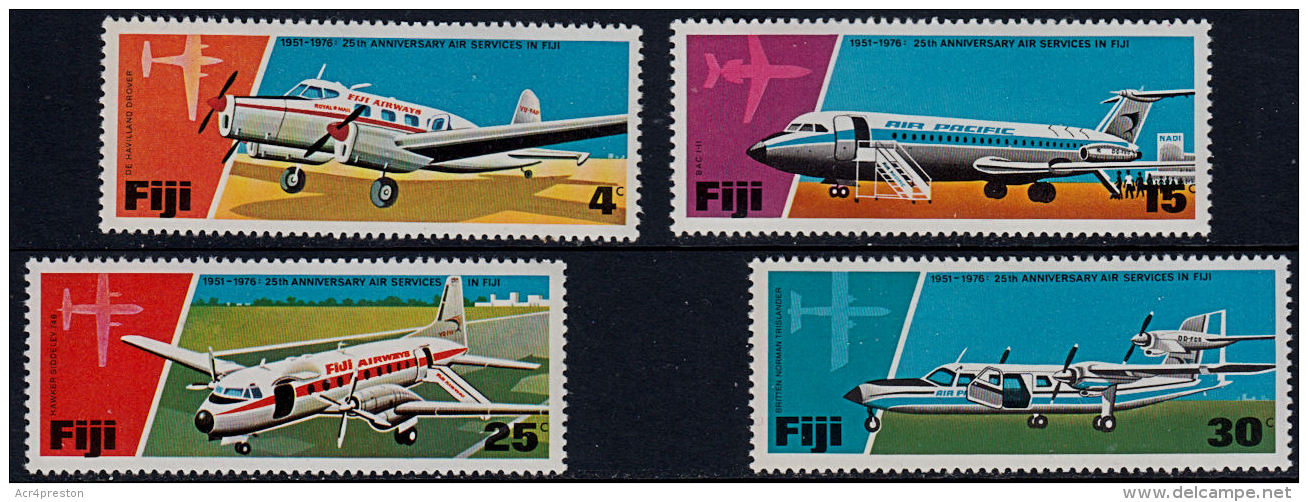 A1210 FIJI 1976, SG 532-5  25t Anniv Fiji Air Services,  MNH - Fiji (1970-...)