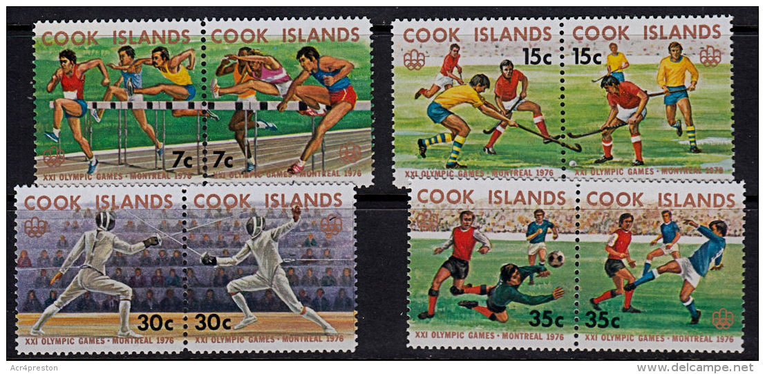 A1217 COOK ISLANDS 1976, SG 547-54  Olympic Games, Montreal,  MNH - Oceania (Other)