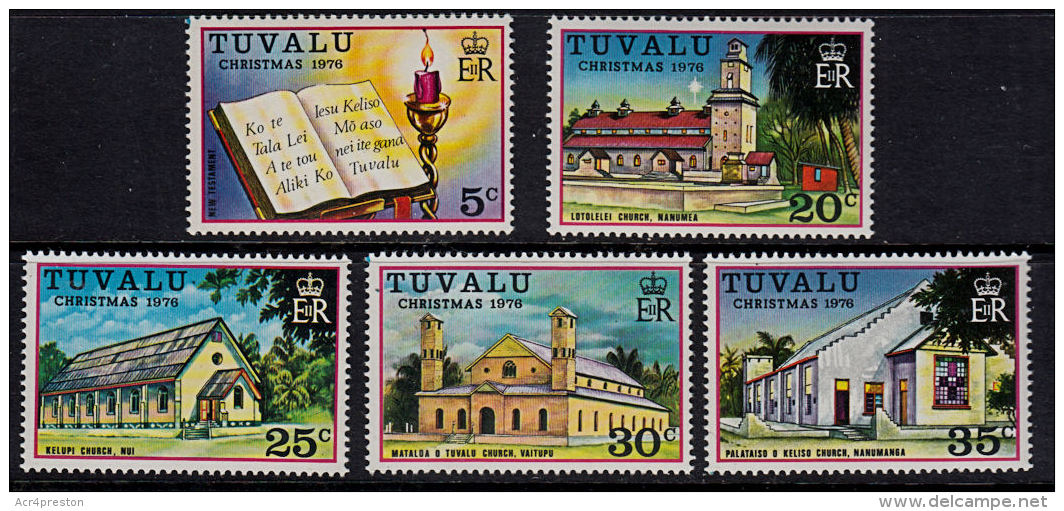 A1218 TUVALU 1976, SG 45-9  Christmas,  MNH - Tuvalu