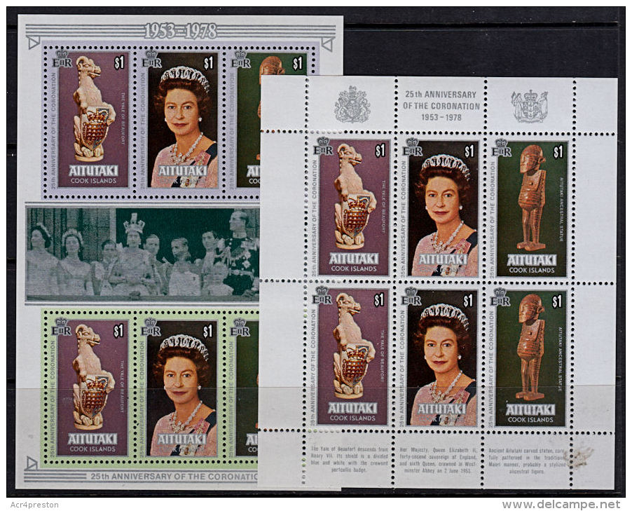 A5896 AITUTAKI 1978, SG MS260  25th Anniv Coronation Queen Elizabeth,  MNH - Aitutaki