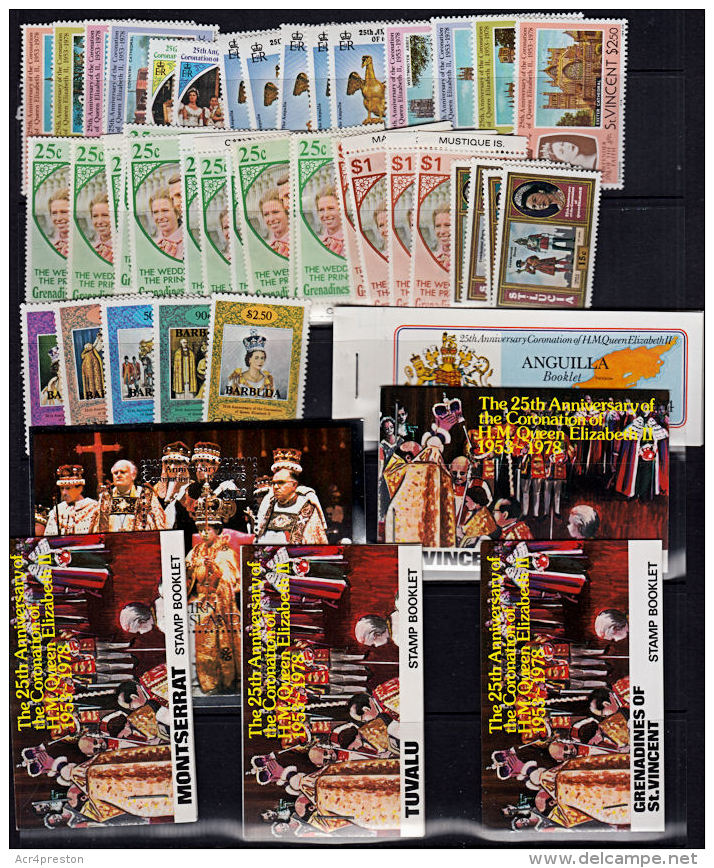 L0039 25th Anniv Coronation Of Queen Elizabeth, Stamps, Booklets And M-sheets,  All MNH - Collections (without Album)