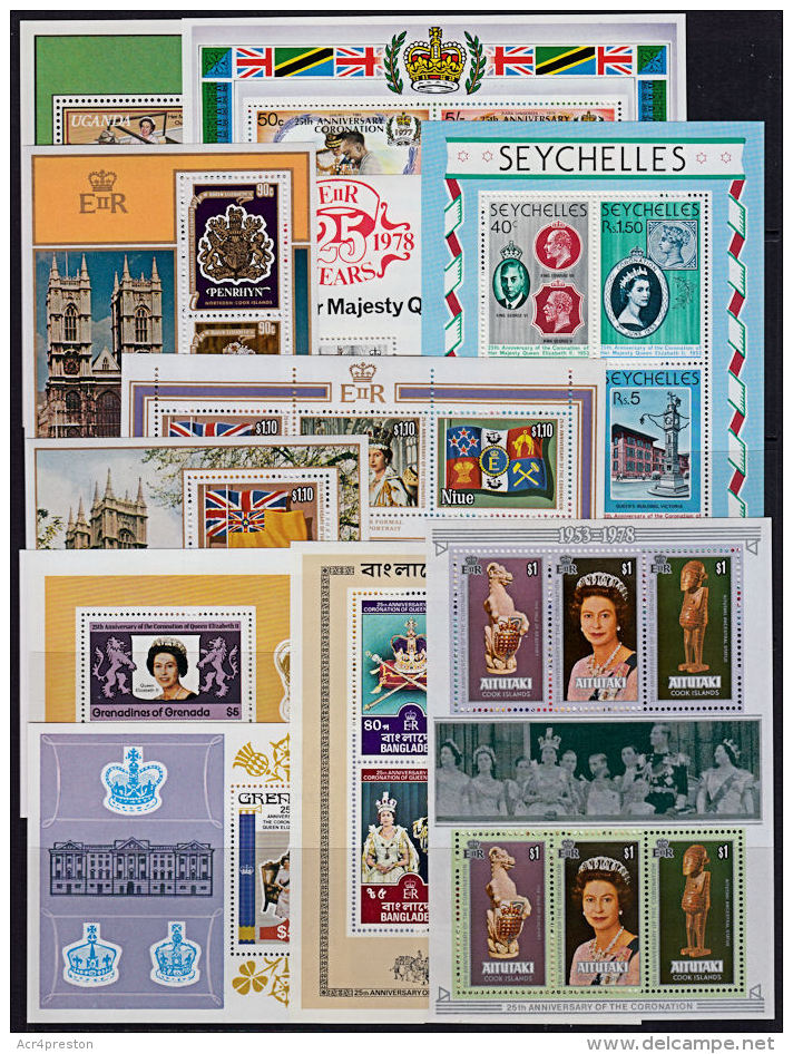 L0039 25th Anniv Coronation Of Queen Elizabeth, Stamps, Booklets And M-sheets,  All MNH - Collections (without Album)