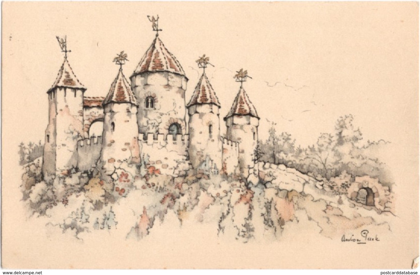 Illustratie Anton Pieck - Efteling - Kasteel Van Doornroosje - & Illustration - Kaatsheuvel