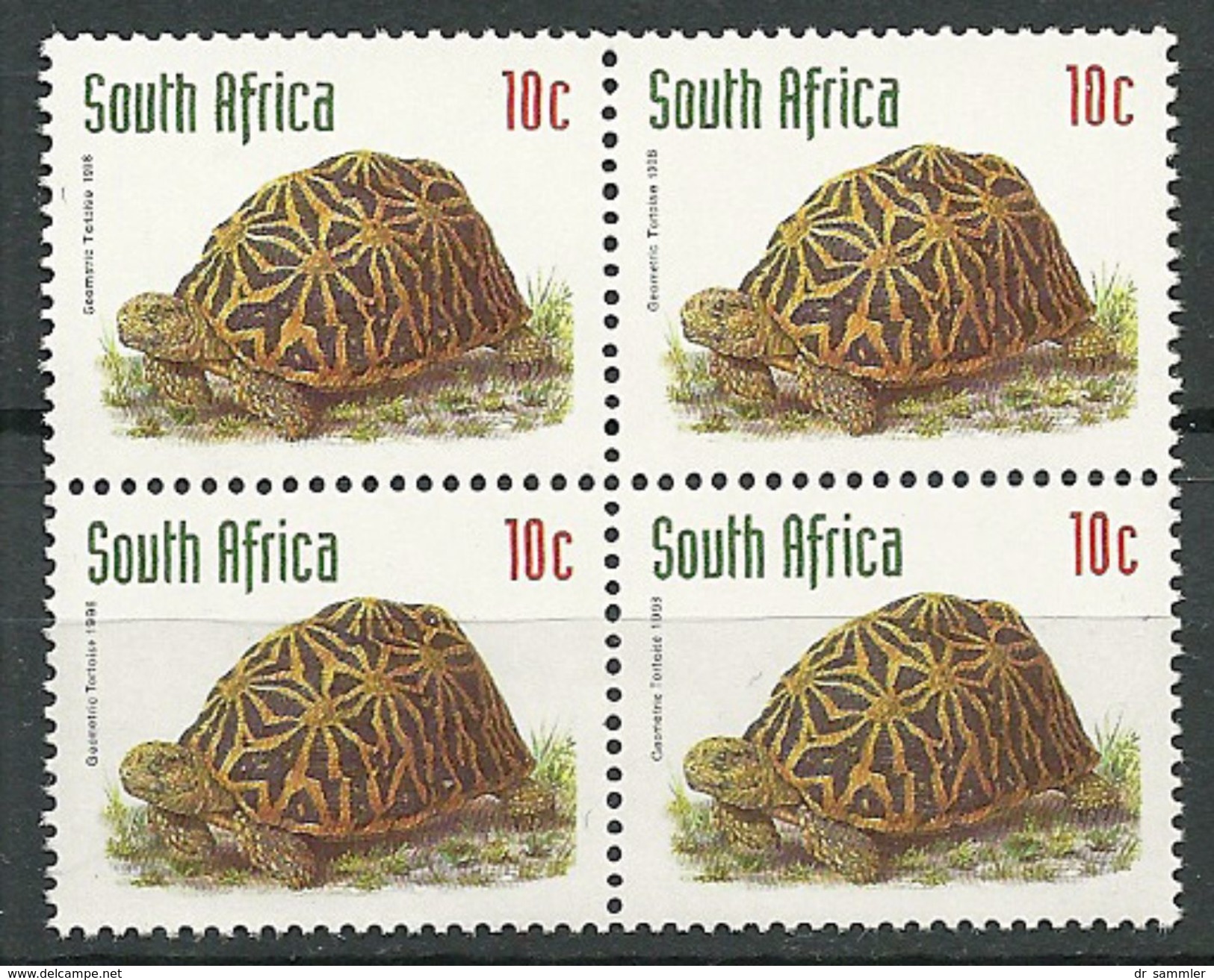 South Africa 1998 Mi# 1100 MNH ** ANIMALS. FAUNA. TURTLE (x4) - Schildkröten