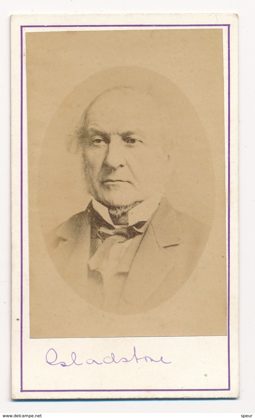 CDV William Gladstone With Autograph - Old (before 1900)