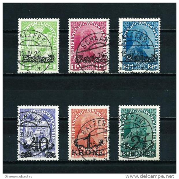 Liechtenstein  N&ordm; Yvert  11/16 (sobrecarga)  USADO - Used Stamps