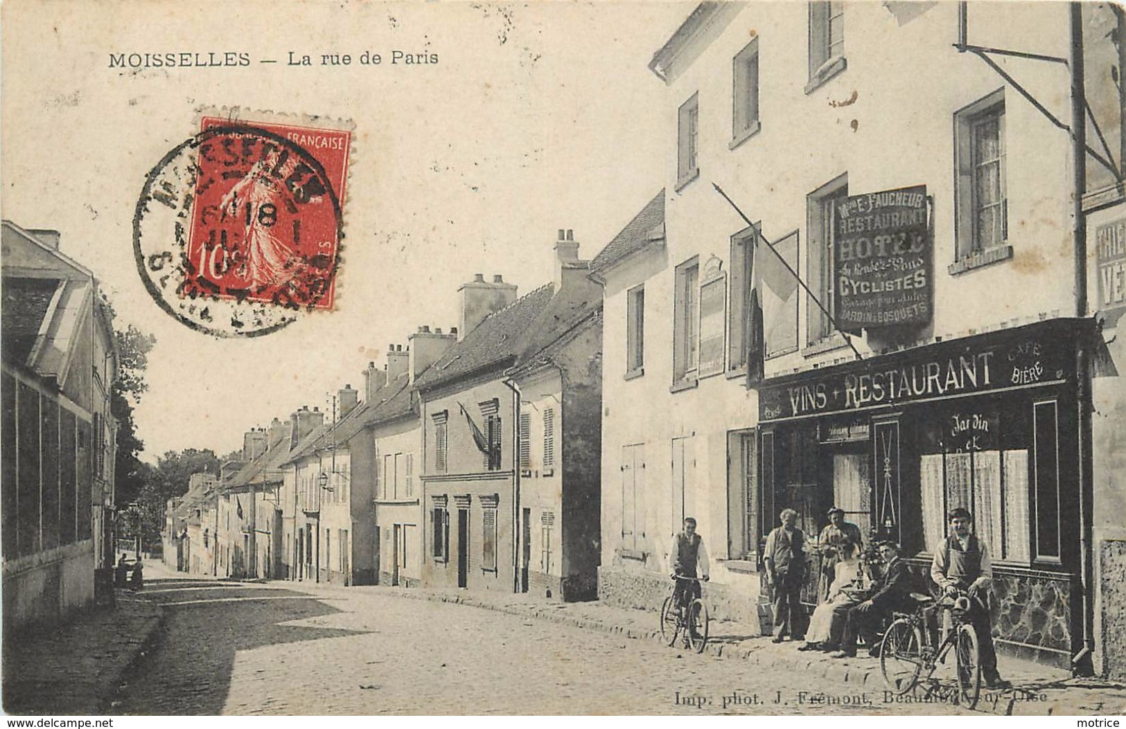 MOISSELLES - La Rue De Paris,Faucher Hôtel Restaurant. - Moisselles