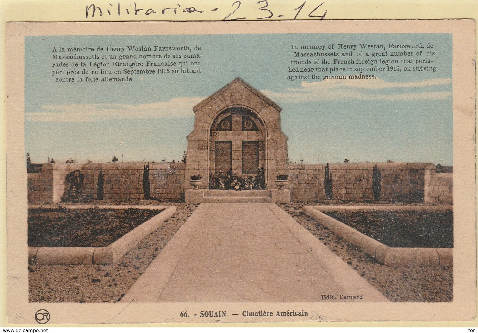 Militaria : Cimetière Américain -  ( SOUAIN) - Cimetières Militaires