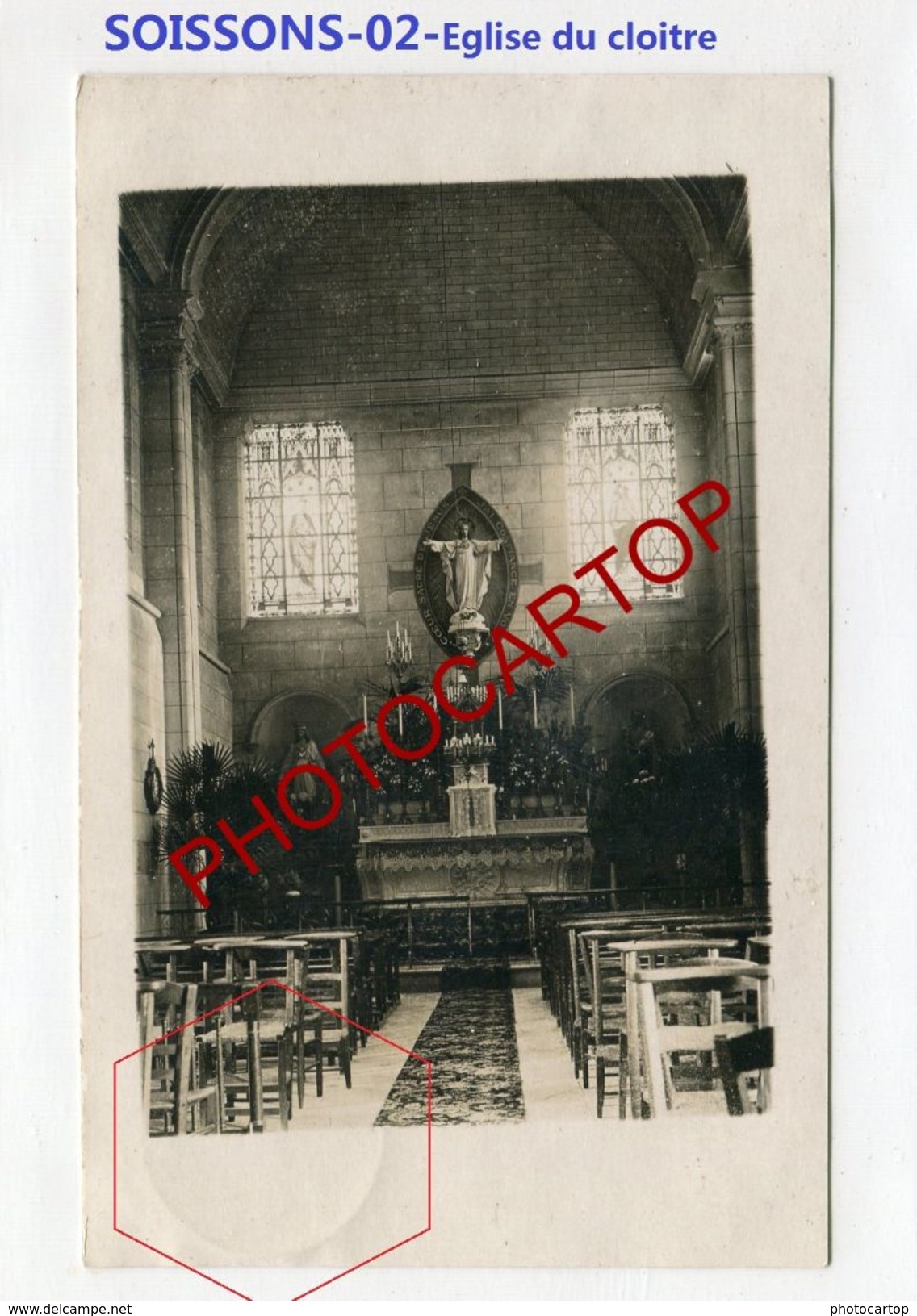 SOISSONS-Eglise Du Cloitre-CARTE PHOTO Allemande-Guerre 14-18-1 WK-France-02-Feldpost- - Soissons