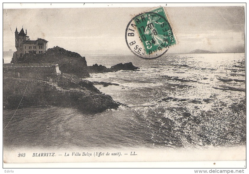 ****  64 ****  BIARRITZ  La Villa Belza Effet De Nuit - TTB - Biarritz