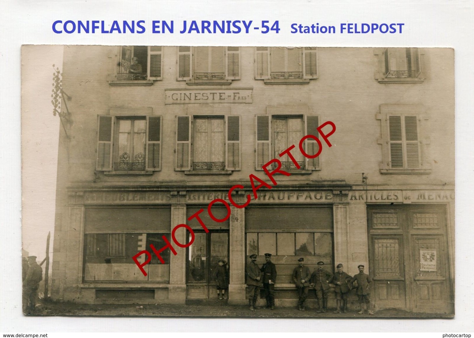 CONFLANS En JARNISY-Commerce-CINESTE-Feldpost Station-CARTE PHOTO Allemande-Guerre 14-18-1 WK-France-54-Feldpost- - Autres & Non Classés