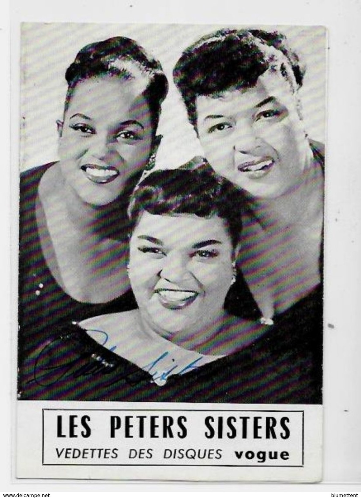 Autographe Signature à L'encre Sur Carton Les Peters Sisters 14 X 9,5 - Autres & Non Classés
