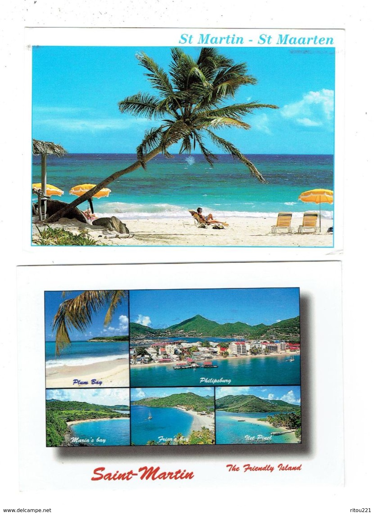 Lot 2 Cpm - GUADELOUPE - SAINT MARTIN - PLAGE Multivues - Saint Martin