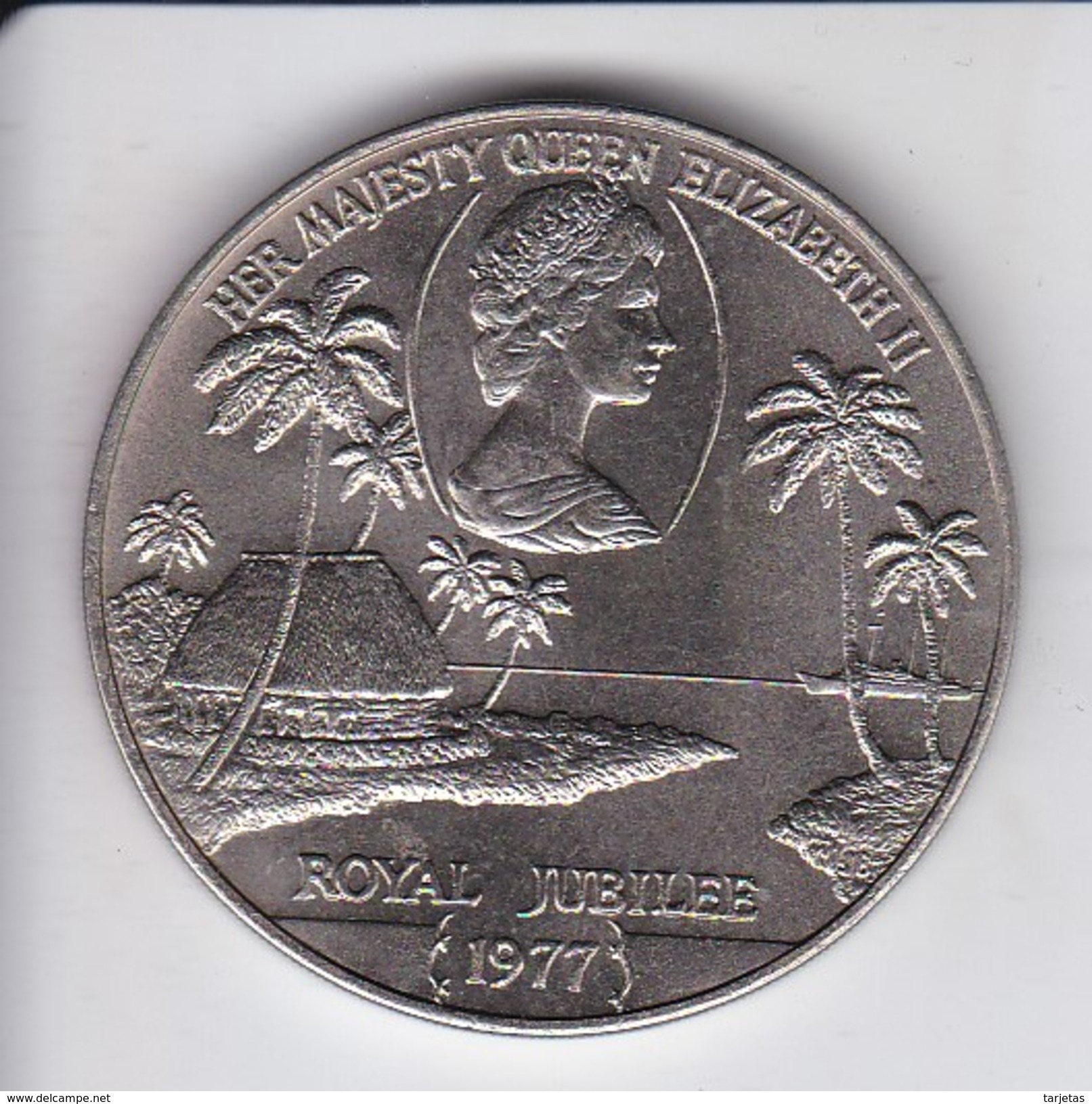 MONEDA DE SAMOA I SISIFO DE 1 DOLLAR DEL AÑO 1977 ROYAL JUBILEE - Samoa