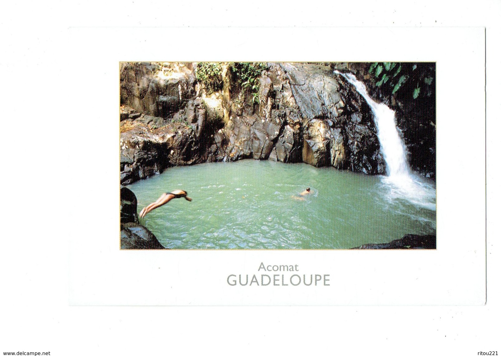 Cpm - GUADELOUPE - Saut D'ACOMAT - Cascade Homme Plongeur Plongeon Baigneur - Autres & Non Classés