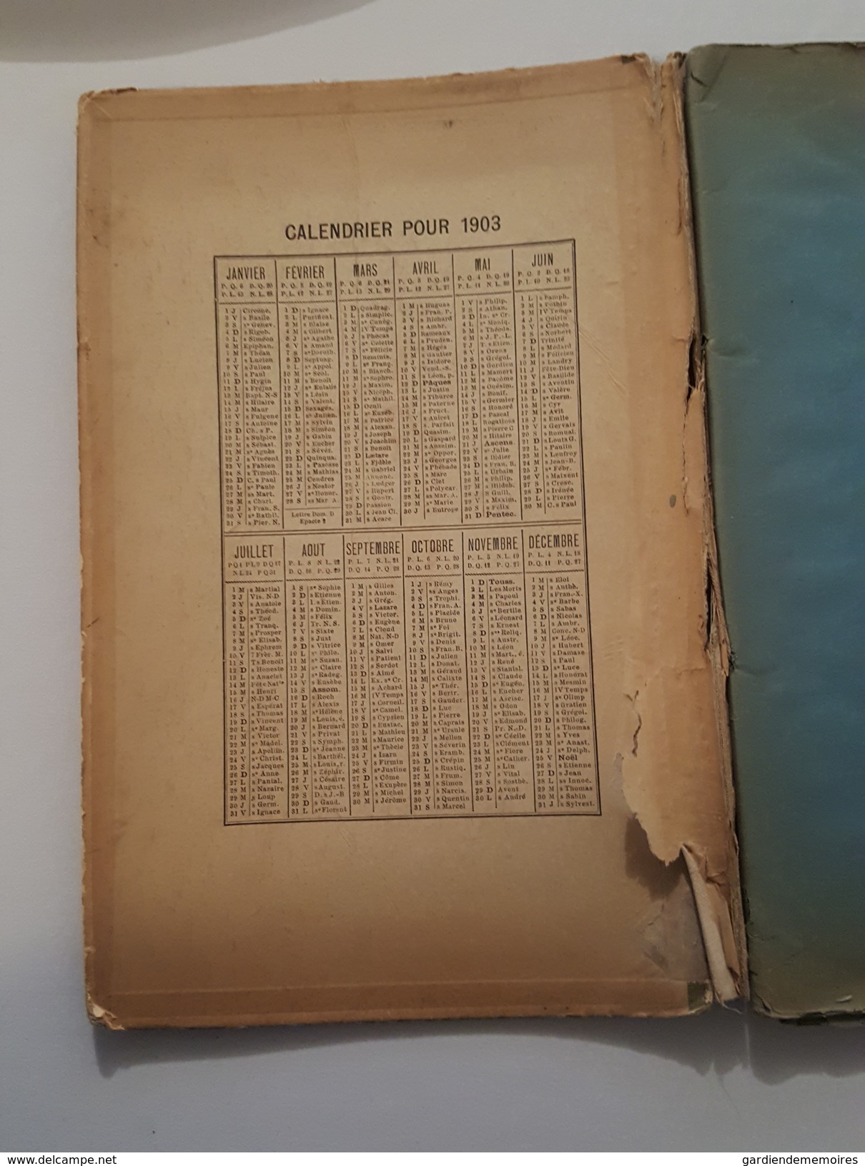 Agenda Spécial / Calendrier 1903 Amiens - A La Belle Indienne - Nombreux Patrons Et Broderies - Abécédaire - Autres & Non Classés