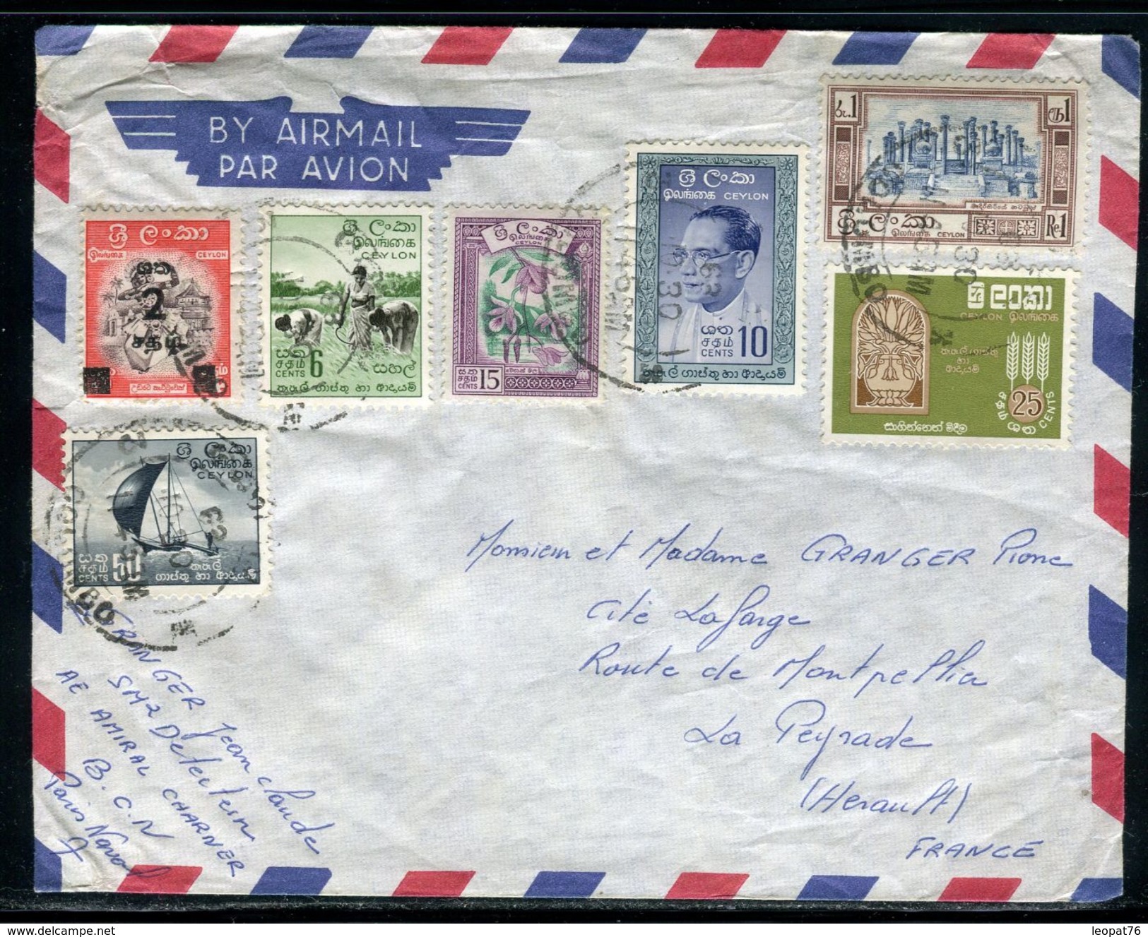 Ceylan - Enveloppe De Colombo Pour La France - Ref D219 - Sri Lanka (Ceylan) (1948-...)