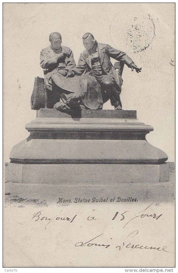 Belgique - Mons - Statue Guibal Et Devillez - Polytechnique - 1905 - Mons