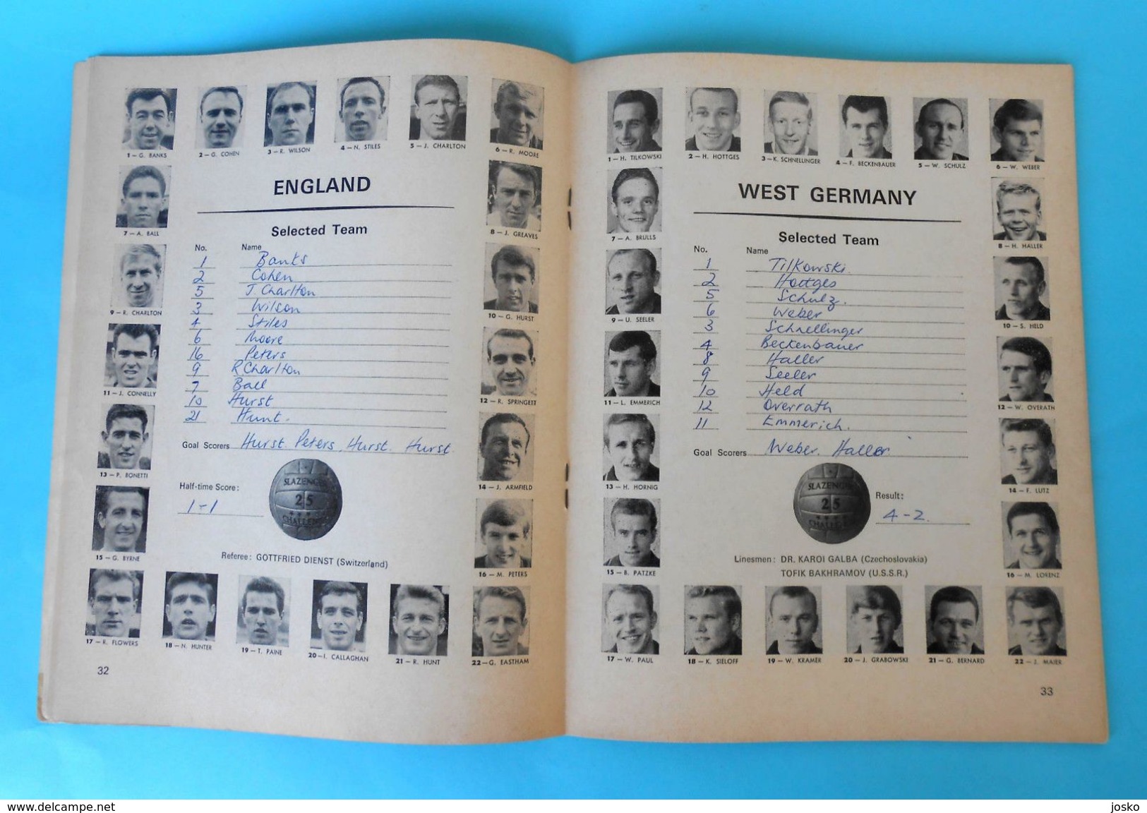 FIFA FOOTBALL WORLD CUP 1966. final match England : Germany * ORIGINAL PROGRAMME * fussball programm calcio programma RR