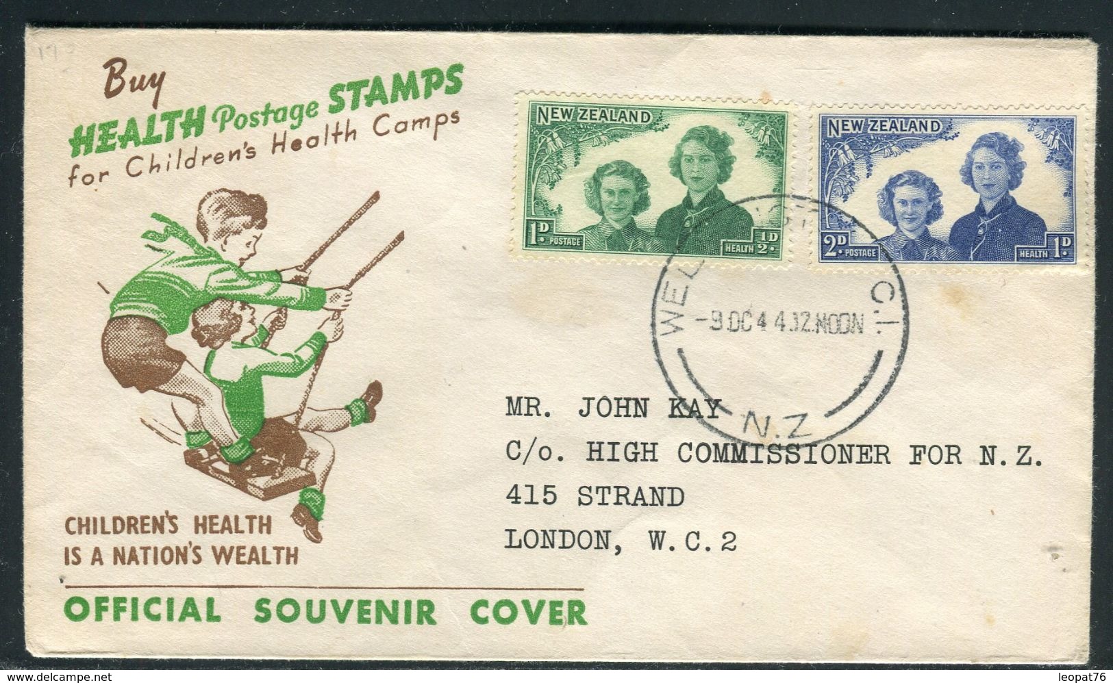 Nouvelle Zélande - Enveloppe  Souvenir De Wellington Pour Londres En 1944 - Ref D237 - Storia Postale