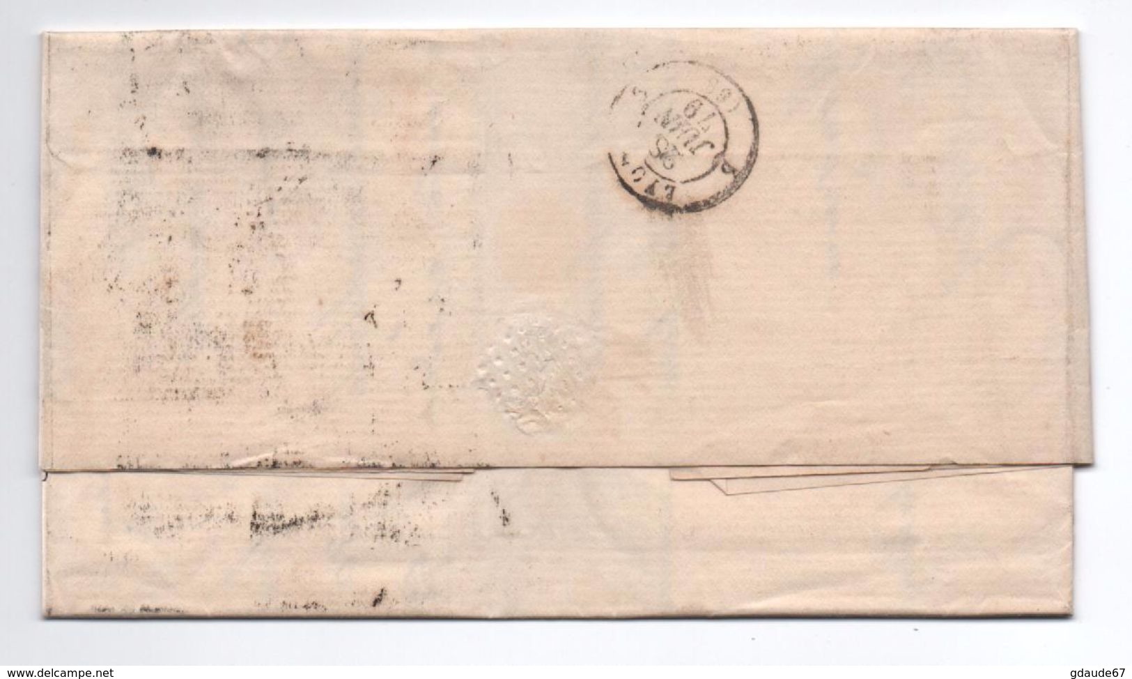 1866 - LETTRE De LONDON Pour LYON Avec CACHET ROUGE ANGL. AMB CAL. B - Covers & Documents