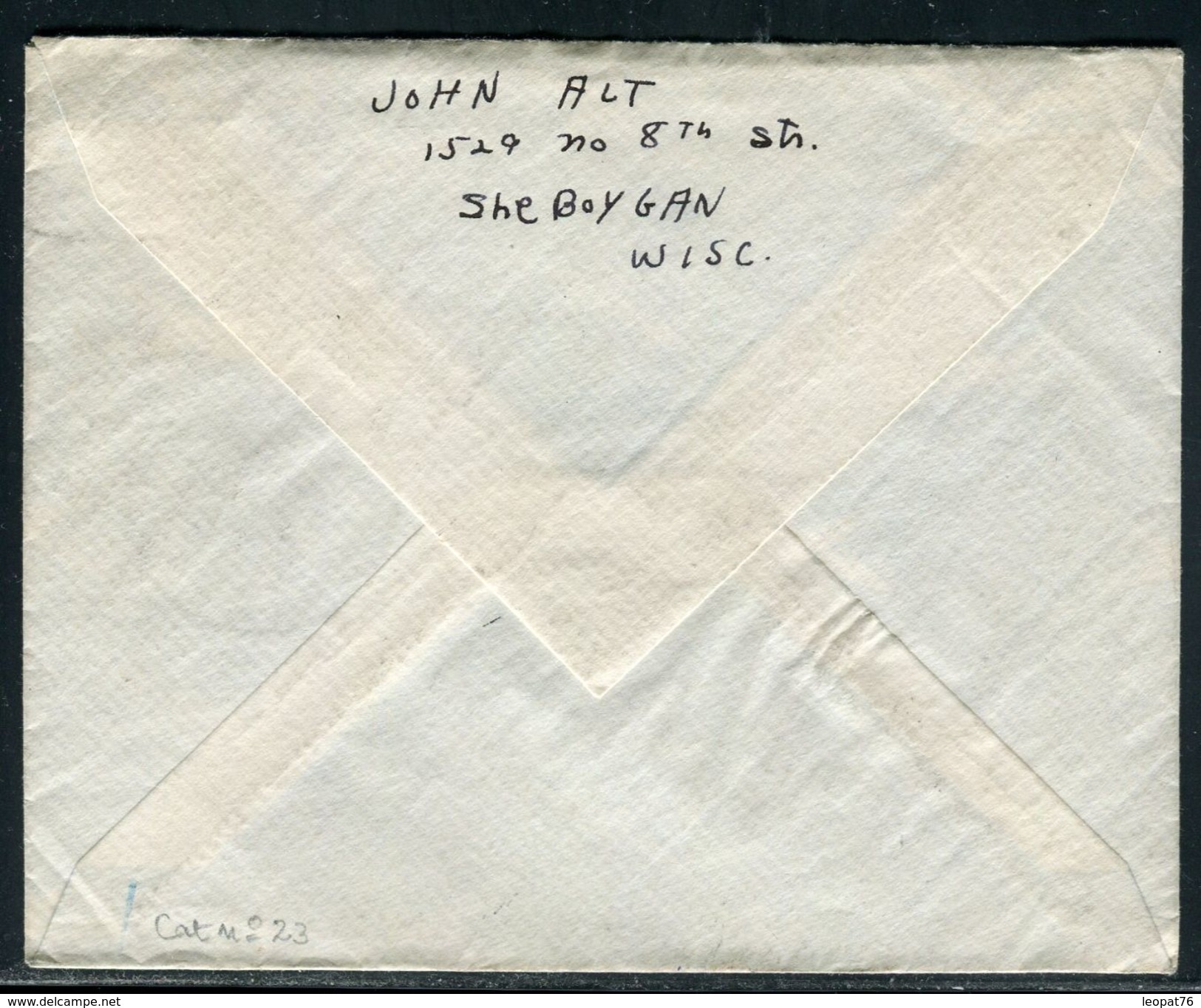 Etats Unis - Enveloppe De Sheboygan Pour La France En 1945 - Ref D246 - Cartas & Documentos