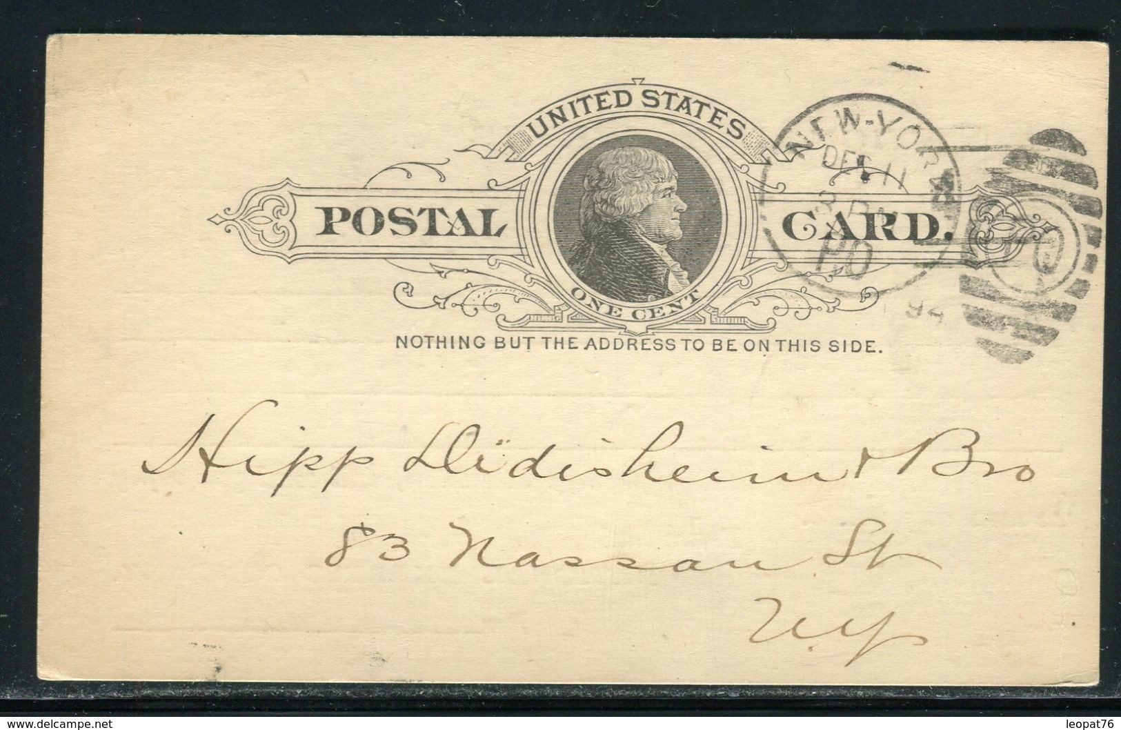 Etats Unis - Entier Postal Commercial De New York En 1894 - Ref D247 - ...-1900