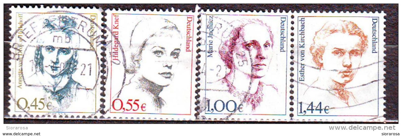 Germania 2002 - 3 Lotto C08 Lot Donne Famose Famous Women : Von Droste-Hulshoff - Kenef - Juchacz - Von Kirchbach - Used Stamps