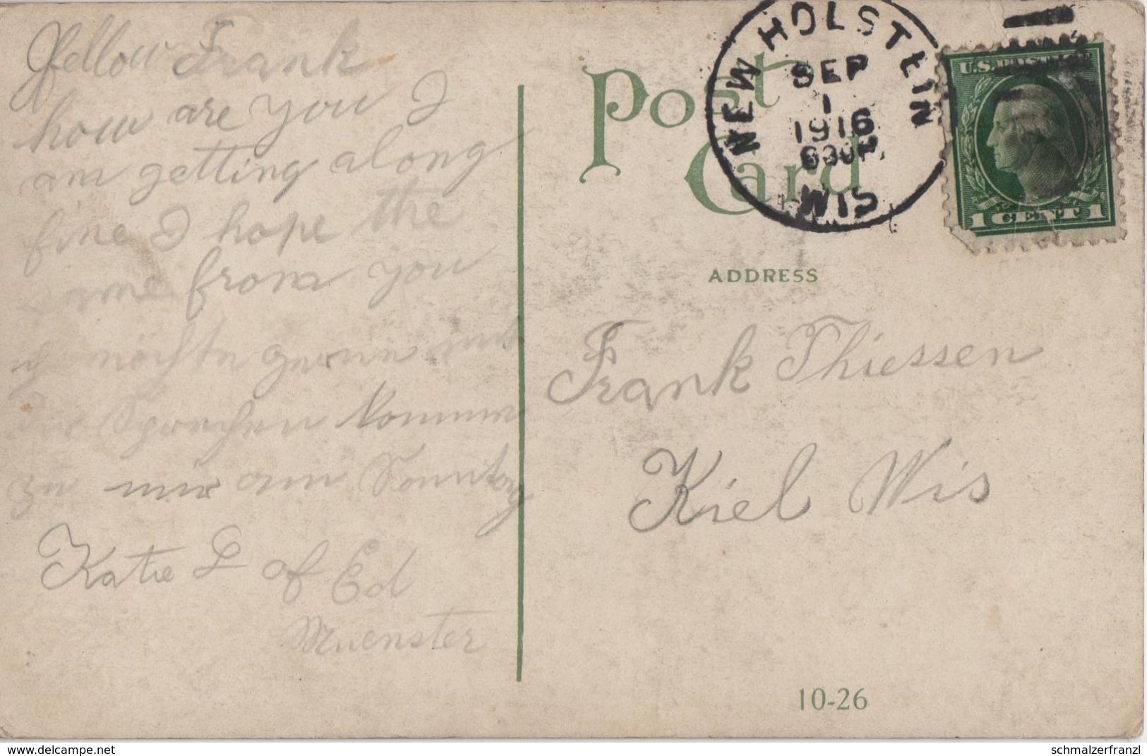 AK Green Bay Scene On East River A Preble Allouez De Pere Stempel Postmark New Holstein Wisconsin WI United States USA - Green Bay