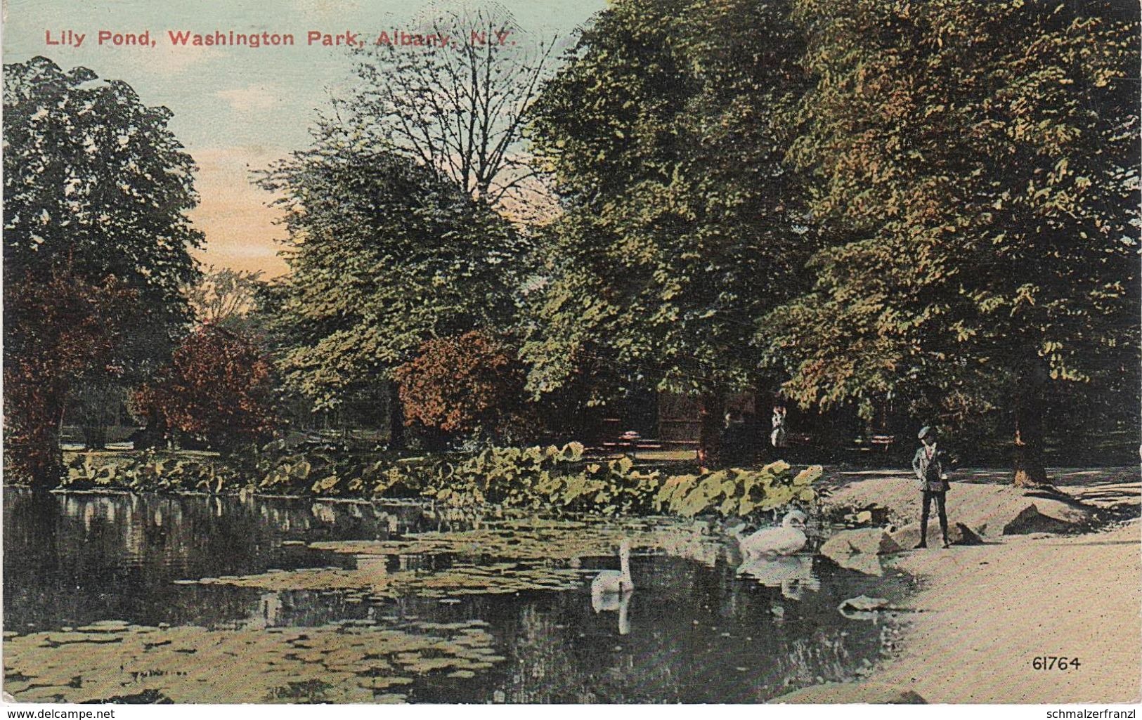 AK Albany Washington Park Lily Pond Lake A Madison Ave Avenue Lark St Road New York NY United States USA - Albany