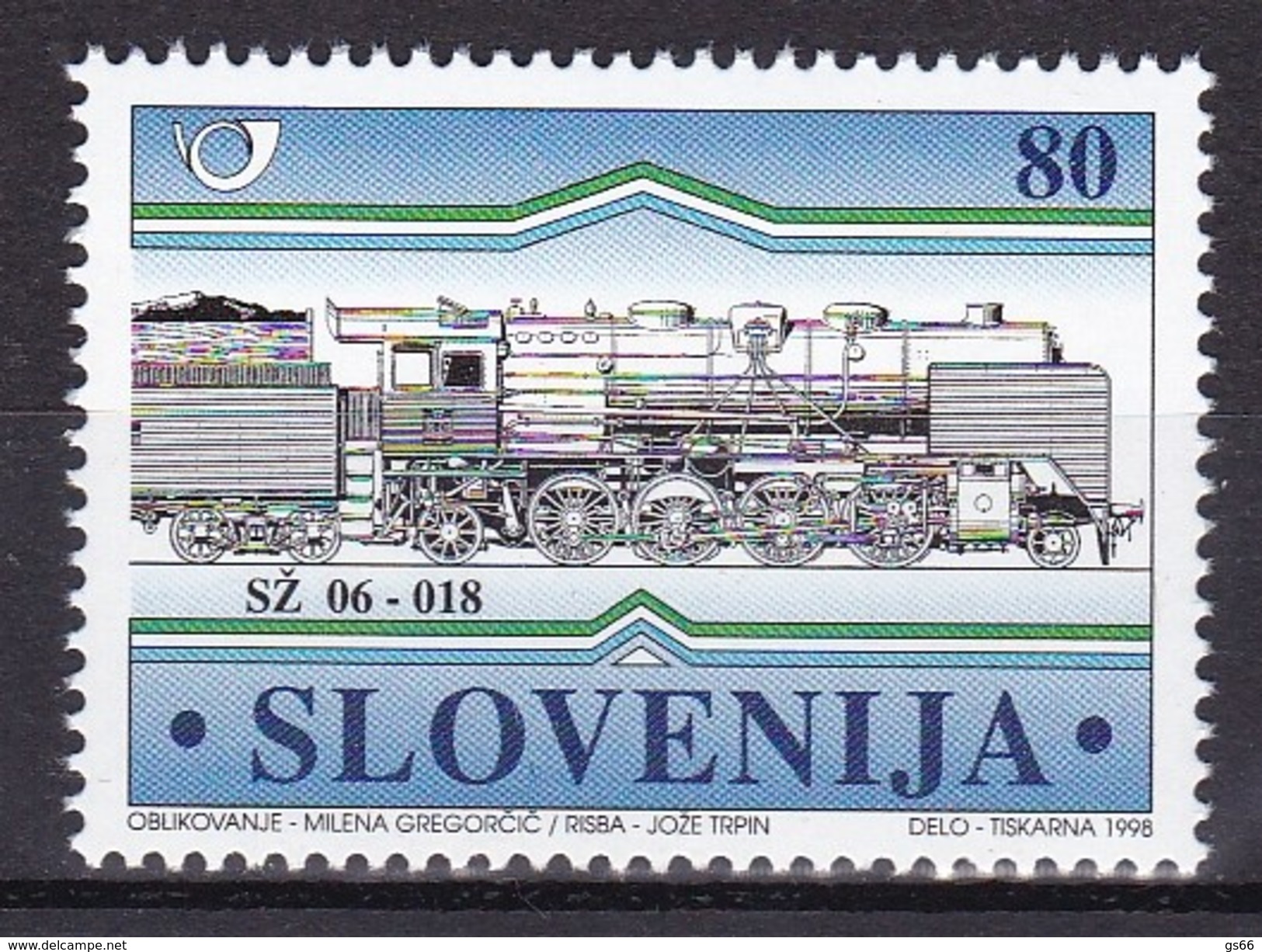 1998, Slowenien, Slovenia, Mi. 231, MNH **, Dampflokomotiven. - Slovénie