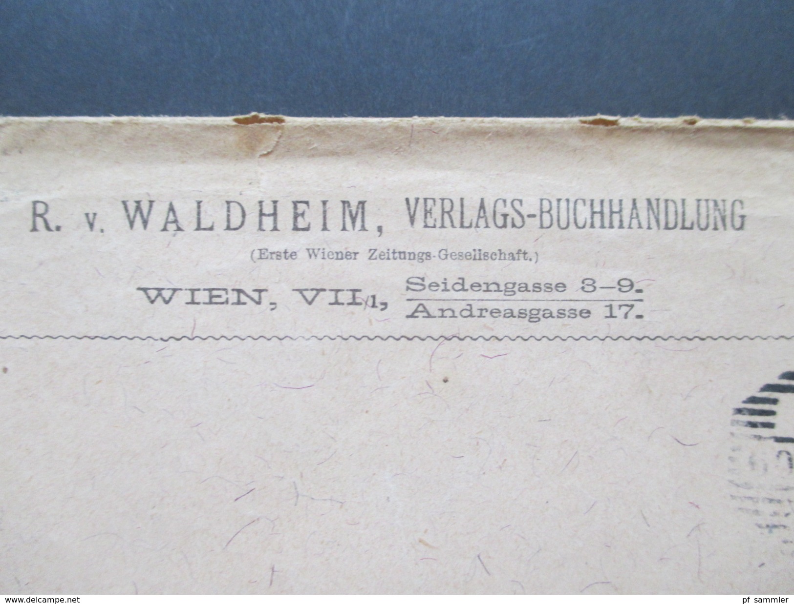 Österreich 1903 Privatumschlag R.v. Waldheim Verlags-Buchhandlung Wien. An Kaiserl. Intendantur Der Marine Kiel - Briefe U. Dokumente