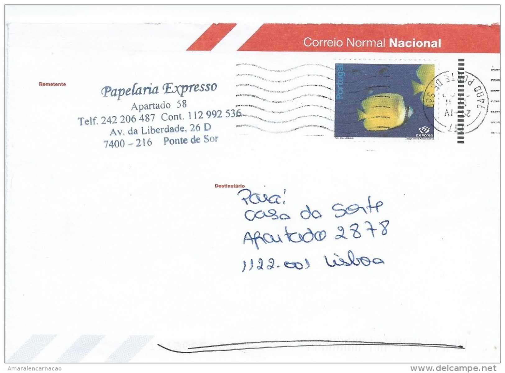 TIMBRES - STAMPS - LETTRE ENTIER -  PORTUGAL - POISSONS - Lettres & Documents