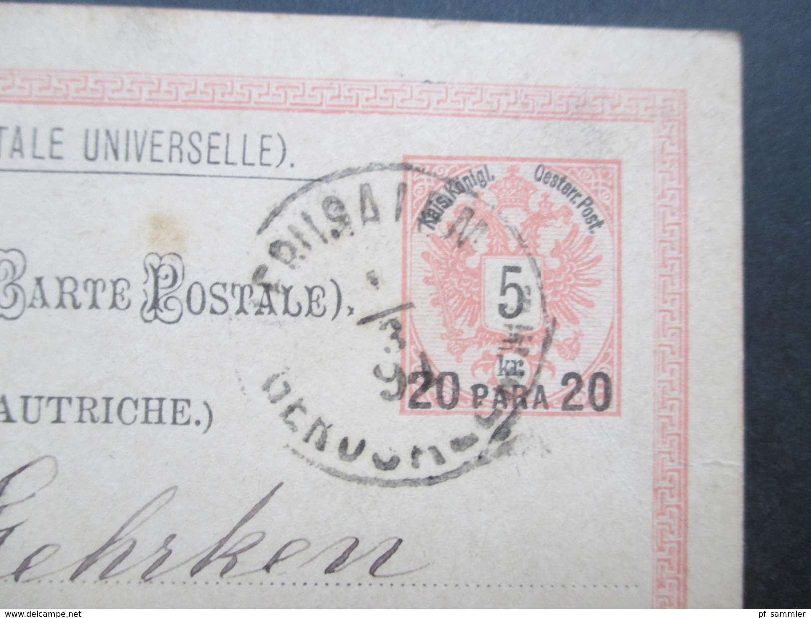 Österreich Levante 1891 Ganzsache P 9 Jerusalem - Twistringen Bei Bremen! Mit 3 Stempeln! - Levante-Marken