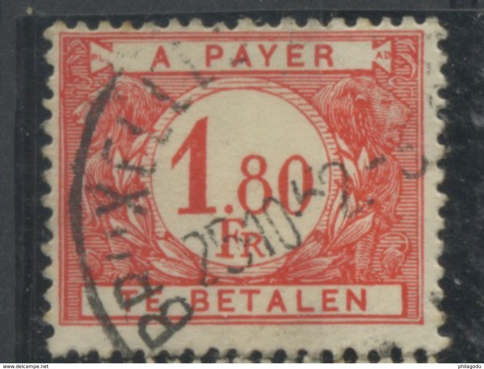 1 F80  De 1952    Taxe De Belgique N°  58  Bien Oblitéré - Timbres