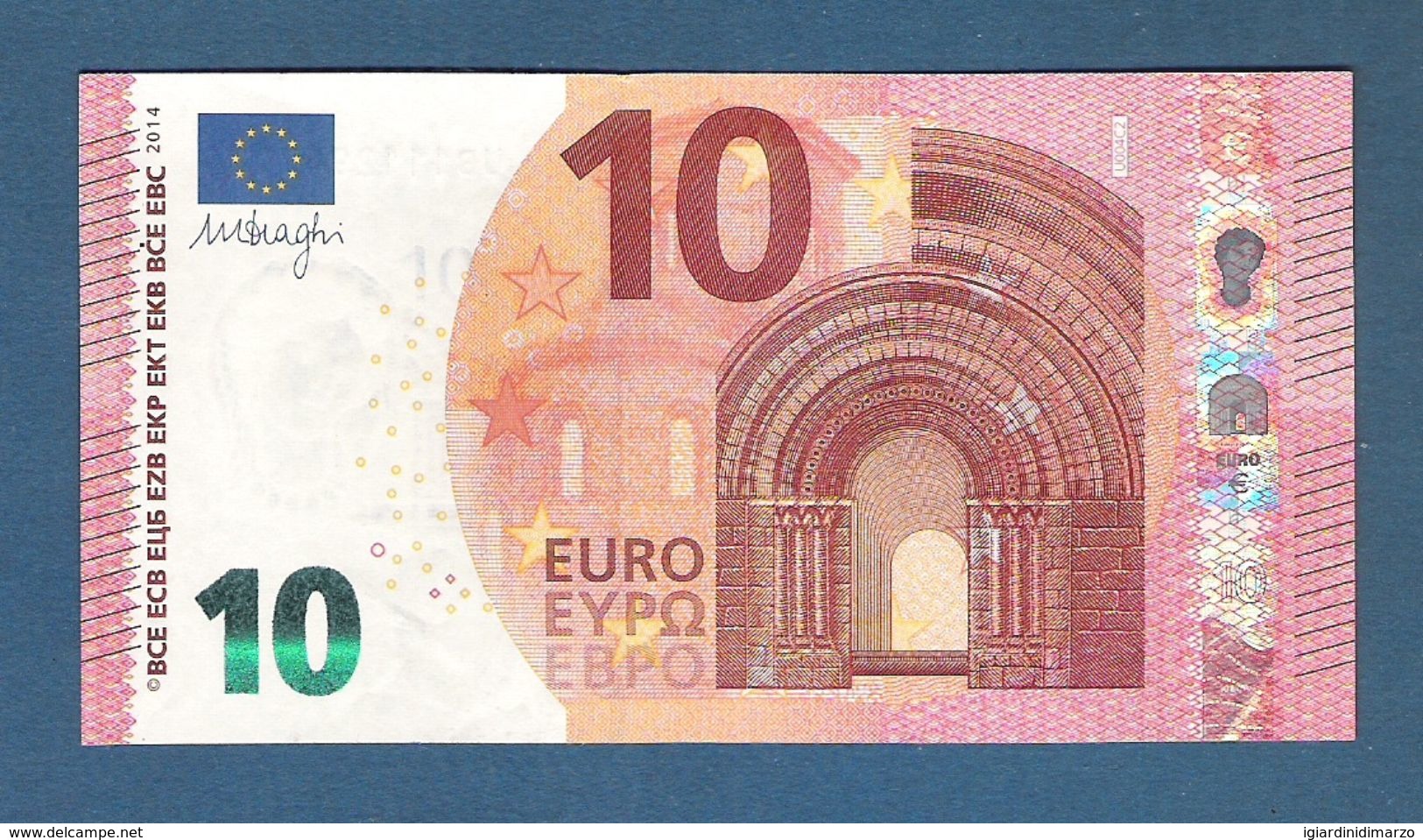 EURO - FRANCIA - 2014 - BANCONOTA DA 10 EURO SERIE UB (U004C2) DRAGHI - NON CIRCOLATA (FDS-UNC) - IN OTTIME CONDIZIONI. - 10 Euro